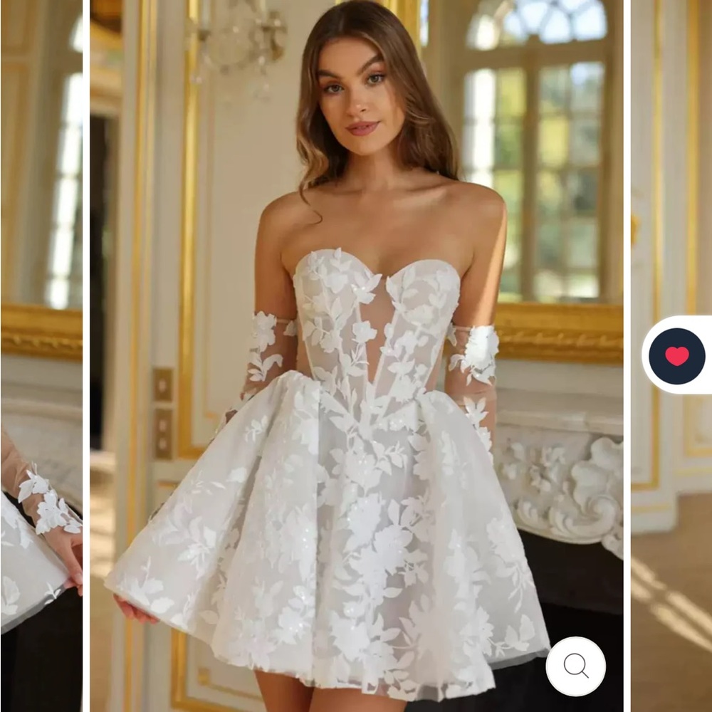 Elegant White Floral Wedding Dress